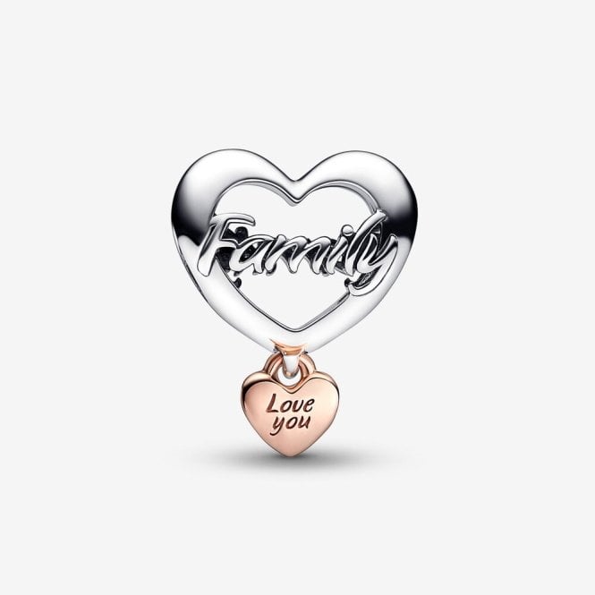 Love You Family Heart Charms