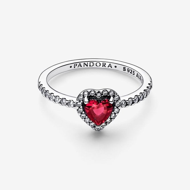 Elevated Red Heart Ring, Size 58