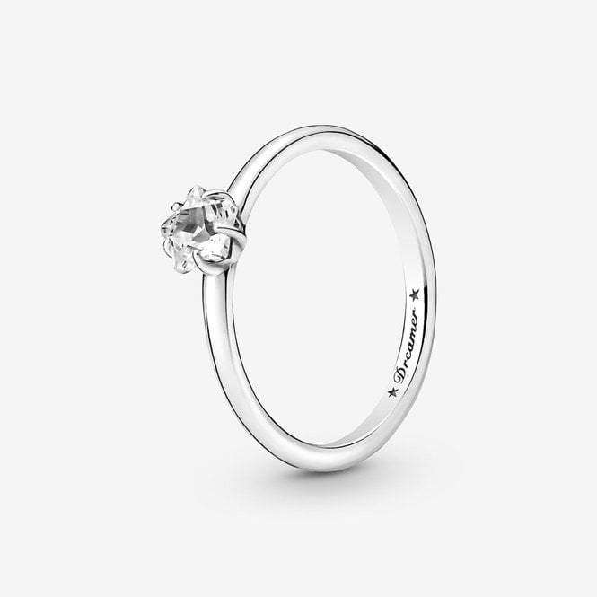 Celestial Sparkling Star Solitaire Ring, Size 52