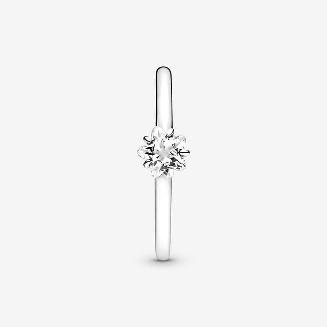 Celestial Sparkling Star Solitaire Ring, Size 56