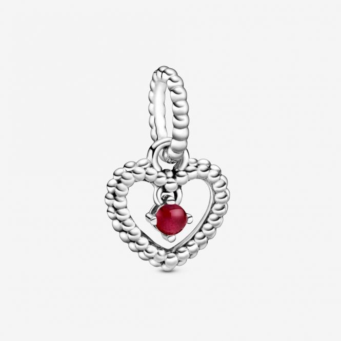 January Birthstone Heart Dangle Charms