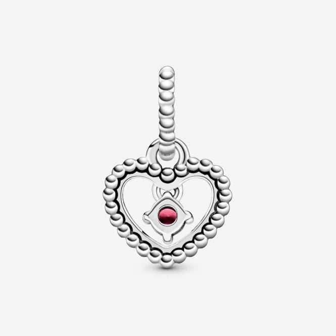 January Birthstone Heart Dangle Charms