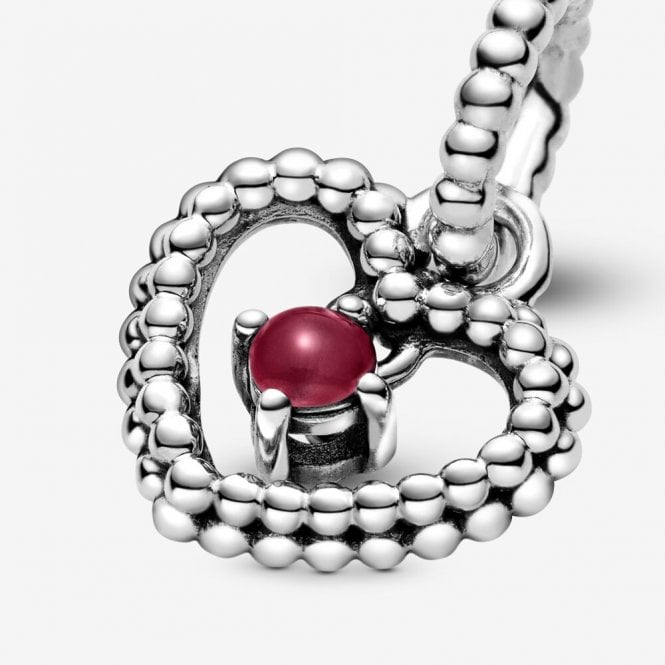 January Birthstone Heart Dangle Charms