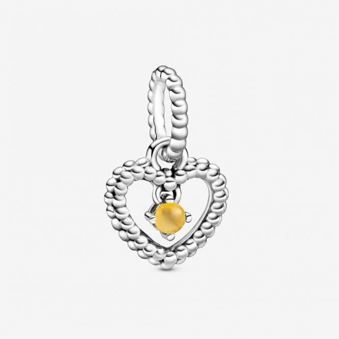 November Birthstone Heart Dangle Charms