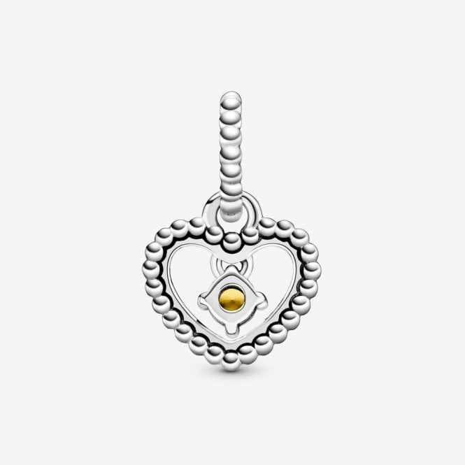 November Birthstone Heart Dangle Charms