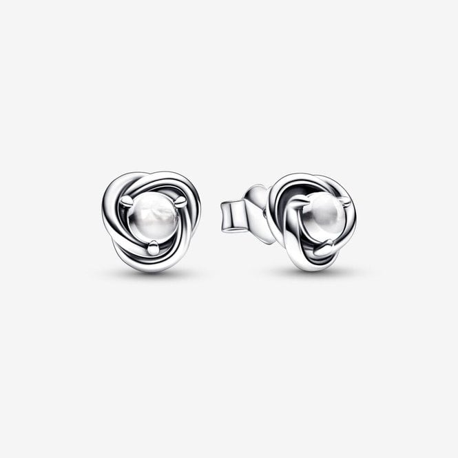 April Birthstone Eternity Circle Stud Earrings