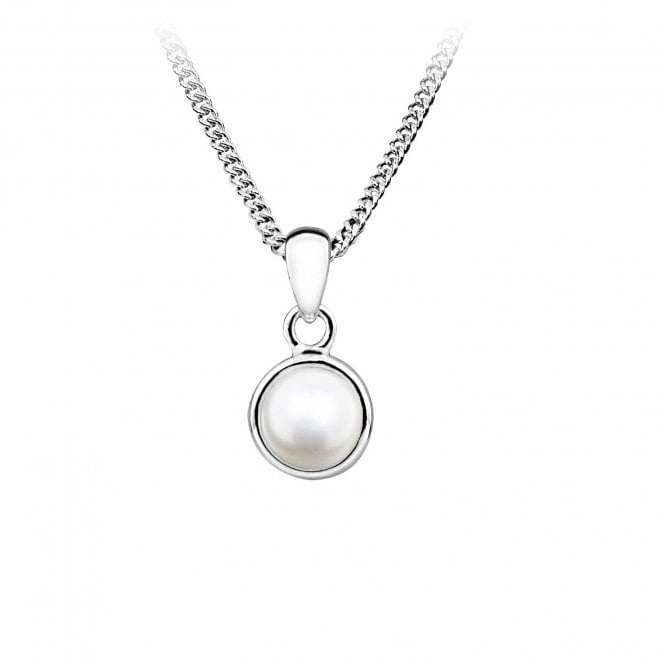 Silver and Pearl June Birthstone Pendant Necklace