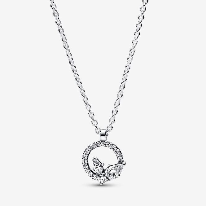 Sparkling Herbarium Circle & Cluster Pendant Necklace, 45cm