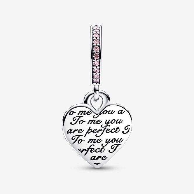 Two-Tone Infinity Heart Double Dangle Charms