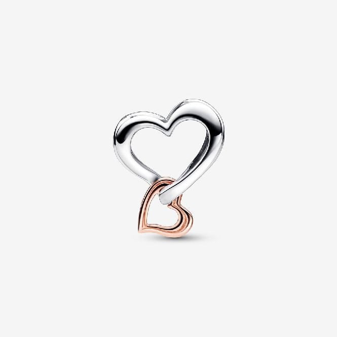 Two-Tone Openwork Infinity Heart Charms