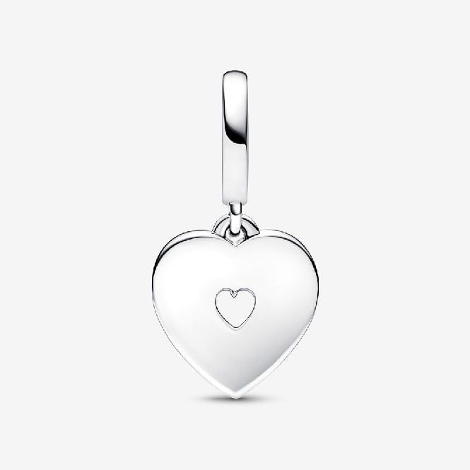 Pearlescent White Heart Double Dangle Charms