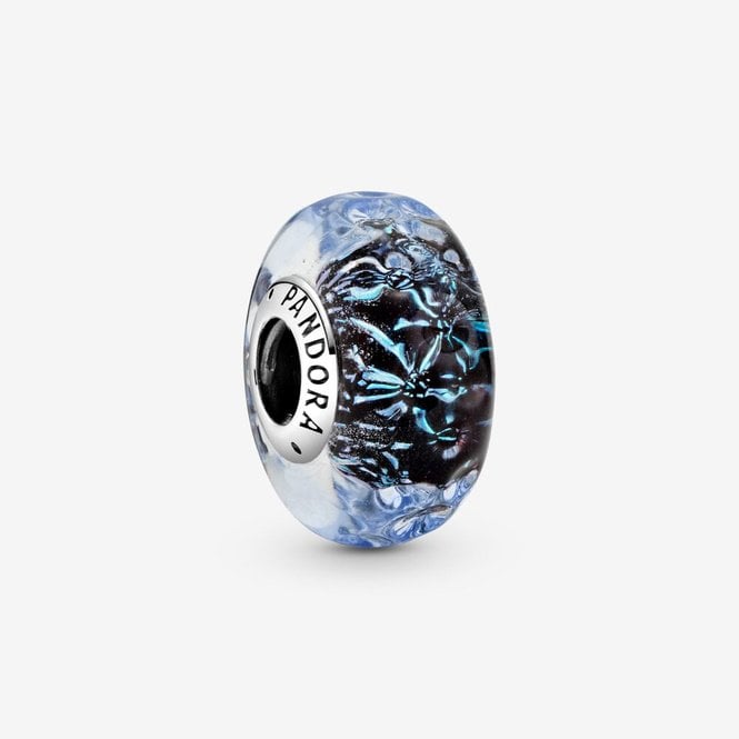 Wavy Dark Blue Murano Glass Ocean Charms