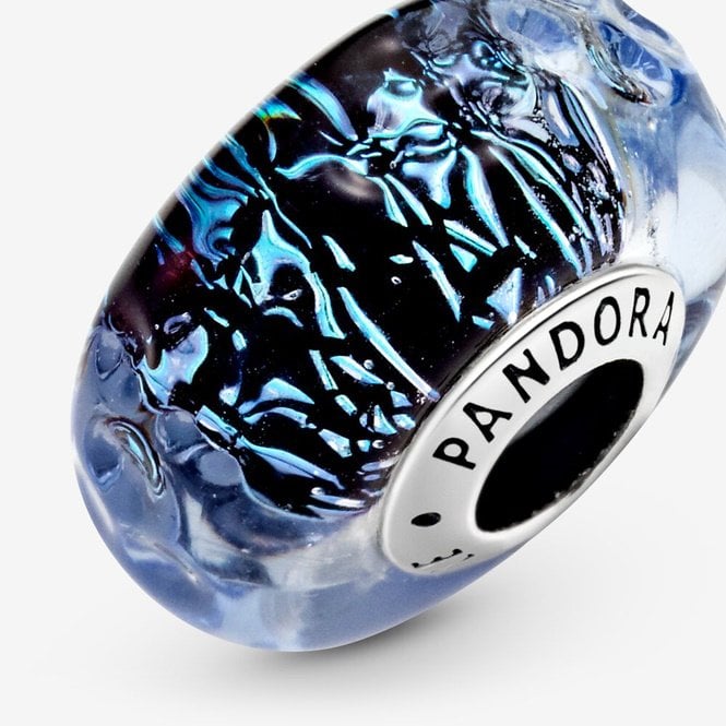 Wavy Dark Blue Murano Glass Ocean Charms