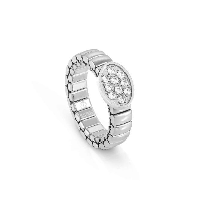 XTE Life Steel & CZ Oval Ring, XSmall
