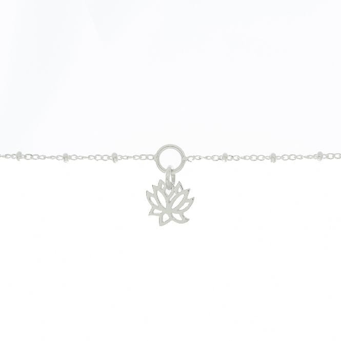 Lotus Charm Bracelet in Sterling Silver