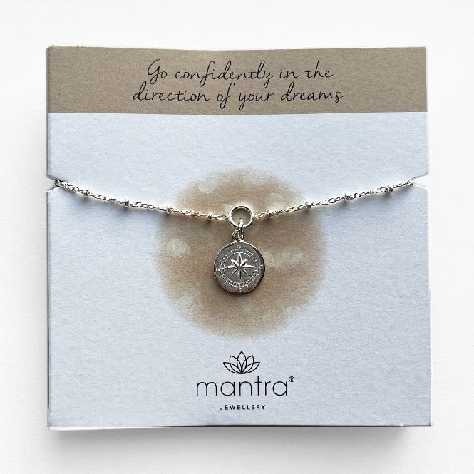 Compass Charm Bracelet in Sterling Silver