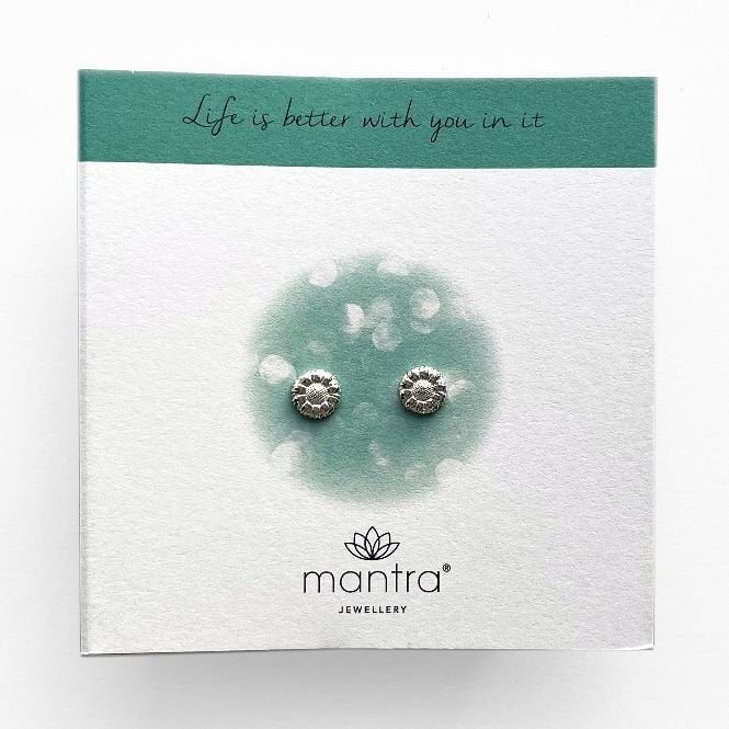 Sunflower Earrings in Sterling Silver