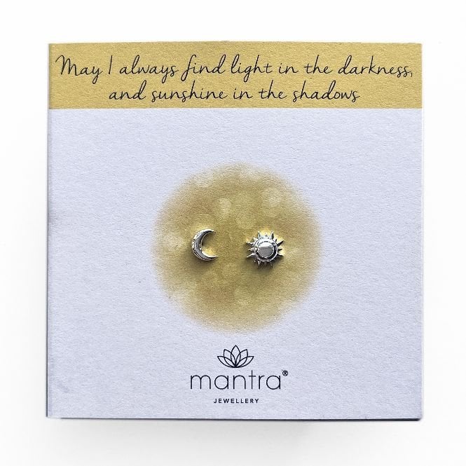 Moon & Sun Earrings in Sterling Silver