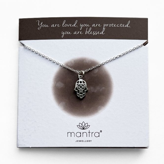 Hamsa Hand Necklace in Sterling Silver