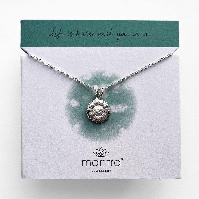 Sunflower Necklace in Sterling Silver