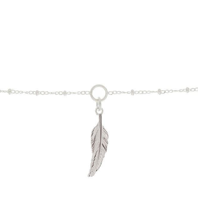 Feather Charm Bracelet in Sterling Silver