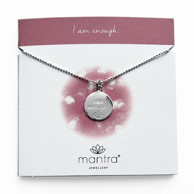 I am Enough Disc Necklace in Sterling Silver