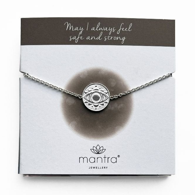 Evil Eye Disc Bracelet in Sterling Silver