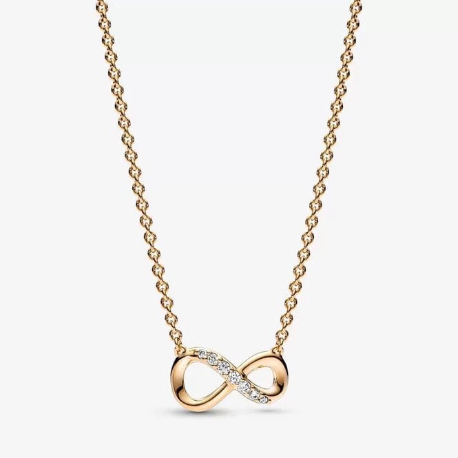 Gold Sparkling Infinity Collier Necklace, 50cm