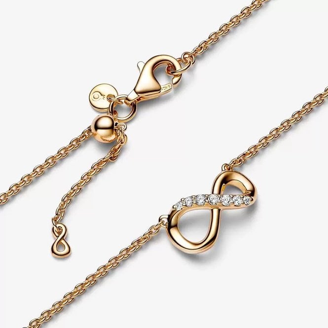 Gold Sparkling Infinity Collier Necklace, 50cm