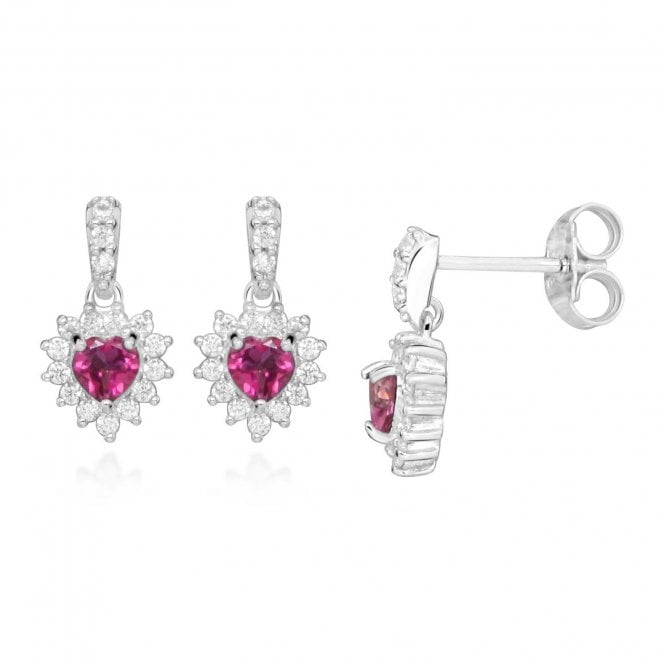 Hope Heart Pink Topaz Drop Earrings