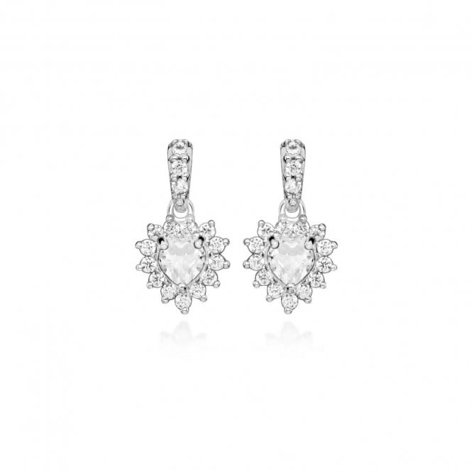 Hope Heart White Topaz Drop Earrings