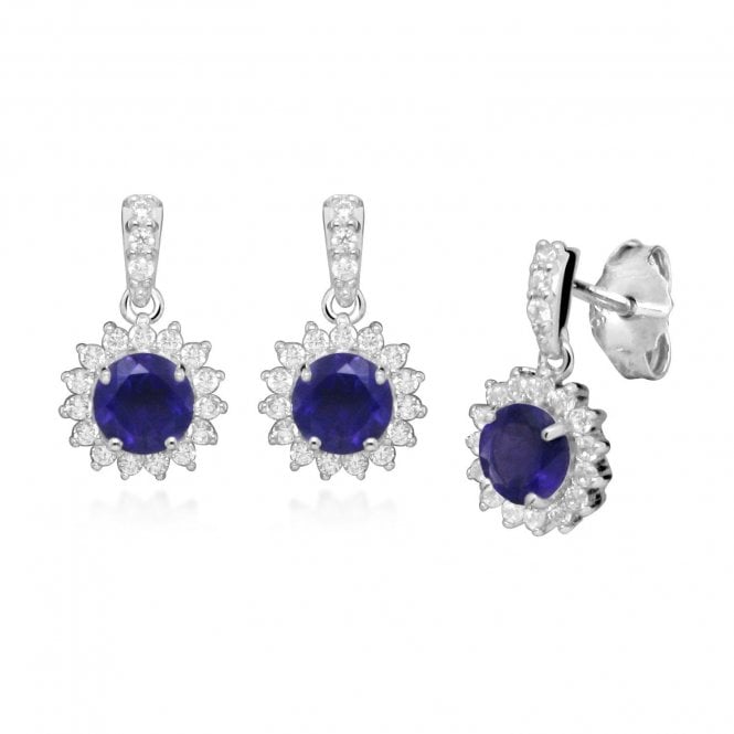 Hope Round Purple Amethyst Drop Earrings