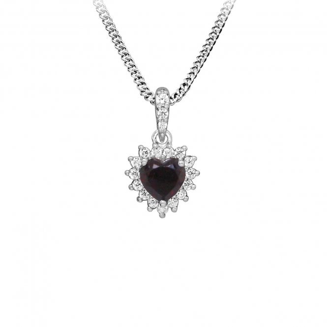 Hope Heart Red Garnet Pendant Necklace