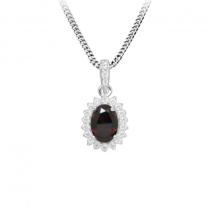 Hope Oval Red Garnet Pendant Necklace