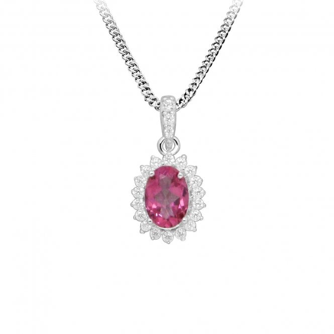 Hope Oval Pink Topaz Pendant Necklace