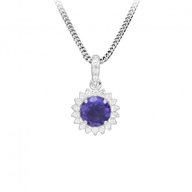 Hope Round Purple Amethyst Pendant Necklace