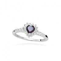 Hope Heart Red Garnet Ring, Size 52