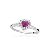 Hope Heart Pink Topaz Ring, Size 52