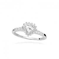 Hope Heart White Topaz Ring, Size 56