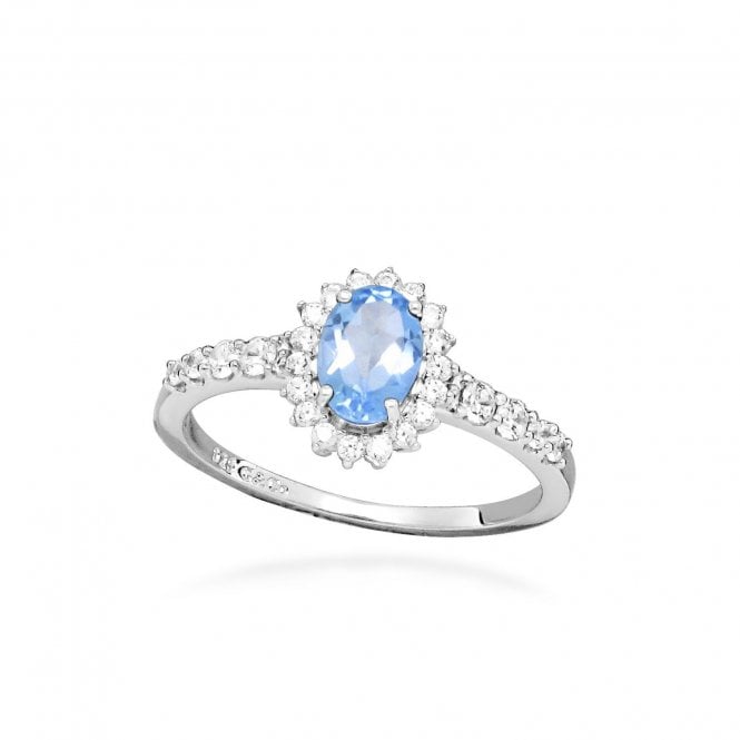 Hope Oval Blue Topaz Ring, Size 54