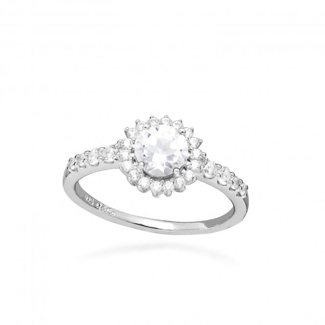 Hope Round White Topaz Ring, Size 54