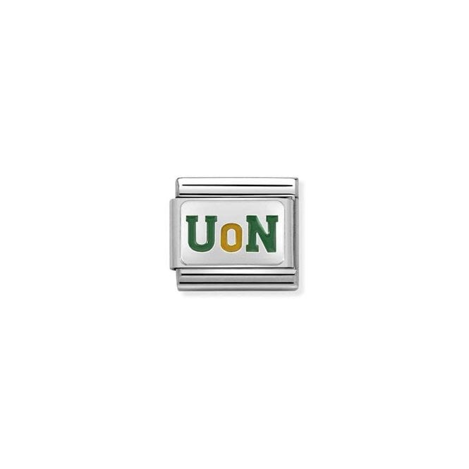 Classic Silver and Enamel Green University Graduation Charms
