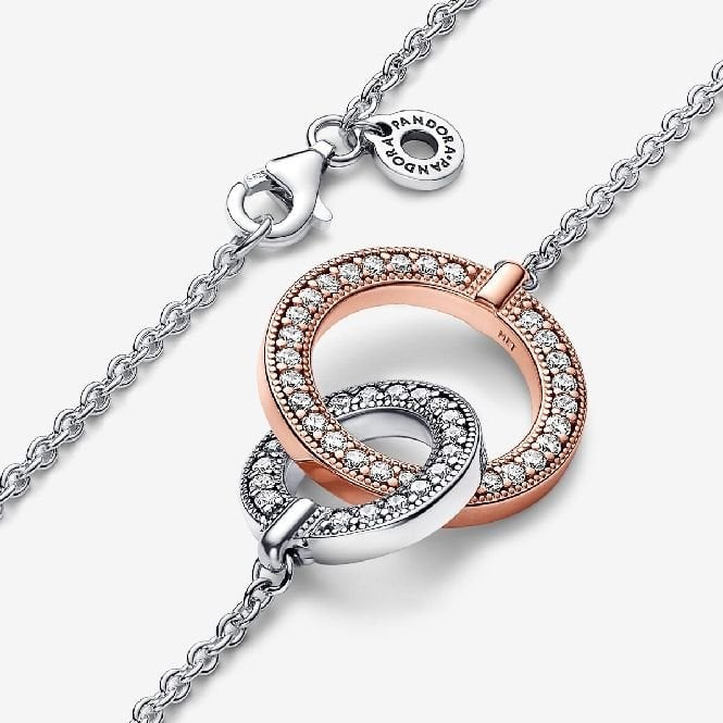 Signature Two-Tone Intertwined Circles Necklace, 45cm