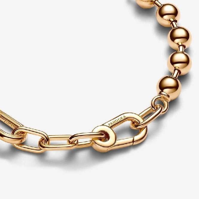 ME Gold Metal Bead & Link Chain Bracelet, 20cm