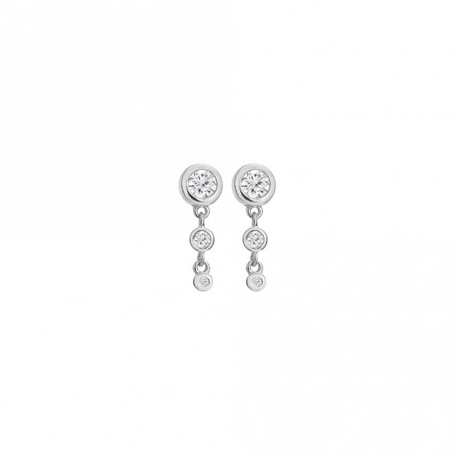 Silver Tender Waterfall Earrings with White Topaz