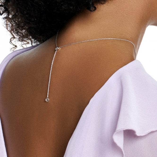 Silver Tender Waterfall Necklace with White Topaz