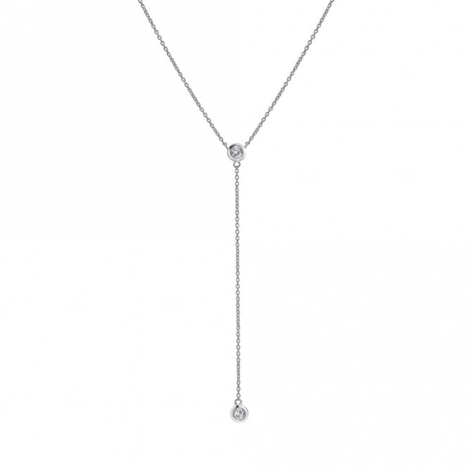 Silver Tender Waterfall Necklace with White Topaz