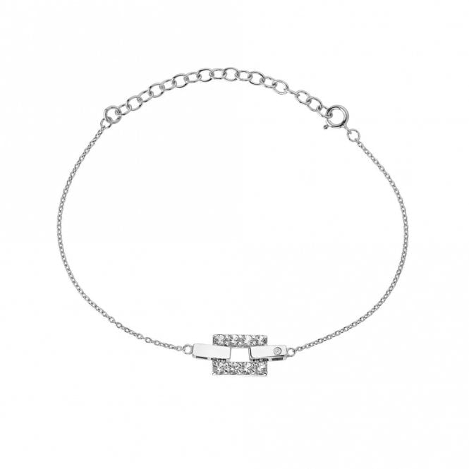 Silver Echo Bracelet with White Topaz