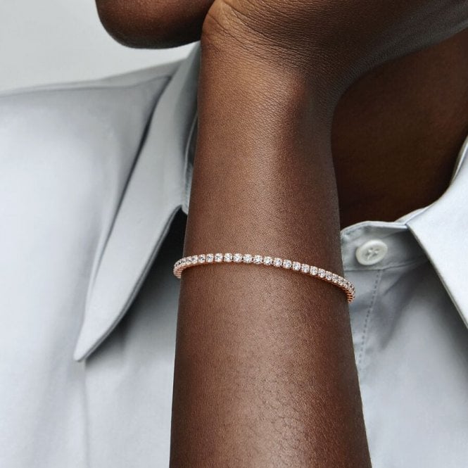 Rose Sparkling Tennis Bracelet, 20cm