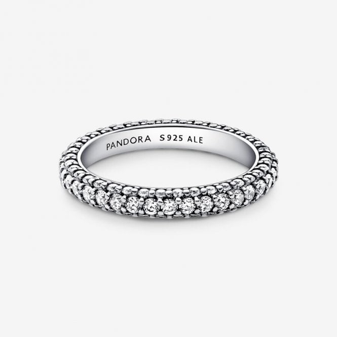 Timeless Pave Single-Row Ring, Size 56